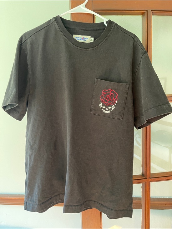 Grateful Dead Other - Huckberry Grateful Dead Black Pocket Tee with Red Rose Skull
